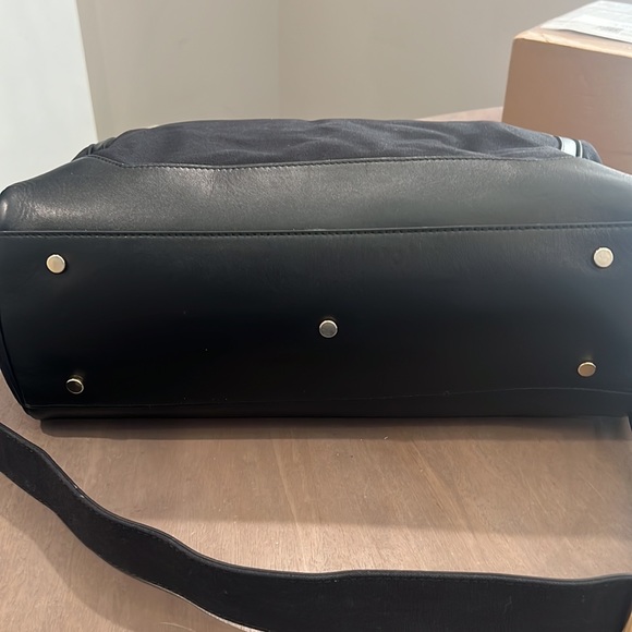 Black canvas and leather Balmain diaper bag - Picture 7 of 11